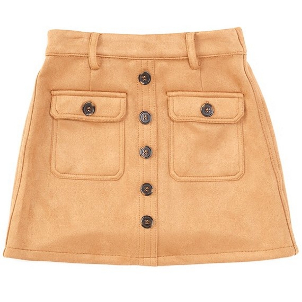 A Loves A Big Girls 7-16 Button Front Mini Skirt Size M